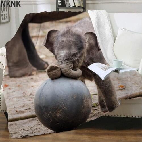 NKNK Elephant Blanket Animal Thin Quilt Lovely Plush Throw Blanket Home Bedspread For Bed Sherpa Blanket Animal Premium Adult