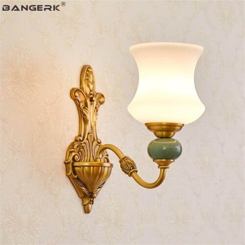 Vintage Brass LED Wall Light Loft Decor Copper Glass Sconce Wall Lights Fixtures Bedside Wall Lamp Home Lighting Luminaire