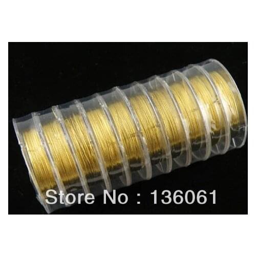 Vintage Gold 1Rolls 40m/roll Stainless Steel Wire Jewelry Cord 0.38mm For Bracelet Necklace Jewelry Findings DIY Accessories