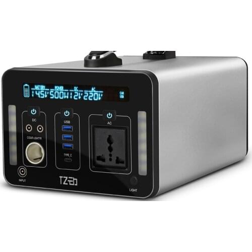 High capacity 1000W solar outdoor power supply 500W portable power bank power station for camping food truck explorer phone