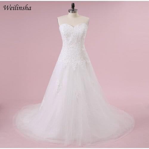 Weilinsha Sexy Mermaid Tulle Wedding Dresses Plus Size Lace Appliques Sweetheart Wedding Gowns Vestido de Noiva Custom