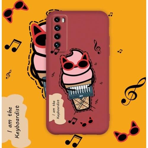 ASINA Liquid Silicone Case For Huawei Nova 7 8 6 Pro Cover Cartoon Bumper Summer Cases For Nova 3 3i 4 5t 5z Ice Cream Fundas