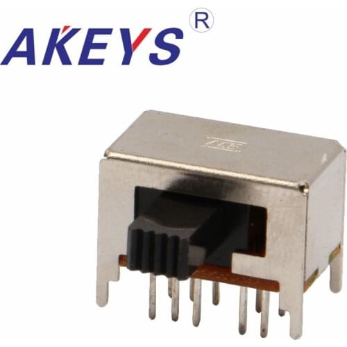 10PCS SK-24D04 2P4T Double pole four throw handle heights 8.0mm slide switch side insert 10 pin with 4 fixed pin