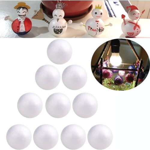 10pcs 7cm 8cm 6cm Christmas Decoration Modelling Craft Polystyrene Foam Ball Sphere (White)