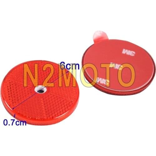 2PCS Round Stick On Warning Safety Reflection Plate Reflector 6cm Dia. Sticker Universal for ATV Dirt Bike Motorcycle