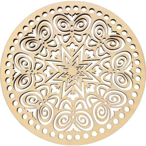 2pcs Natural Wooden Basket Bottom Circle Blank Solid Crochet Basket Wood Base for Basket Weaving Supplies Craft Wood DIY Crafts