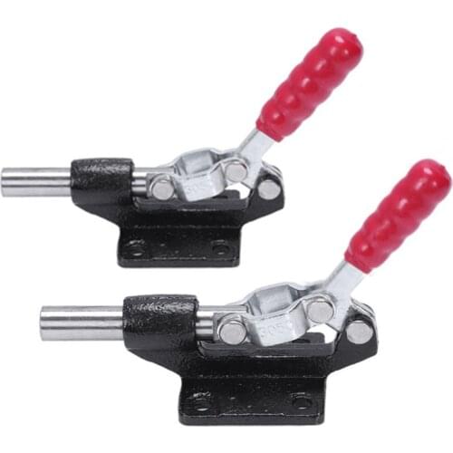 2Pcs Toggle Clamp 90 Degree Capacity 227Kg 500Lbs 32mm Plunger Stroke Push Pull Toggle Clamp Rod Arm Welding Machine