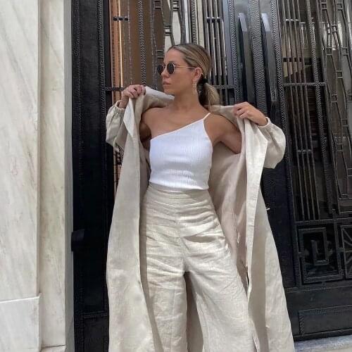 2021 summer Women y2k knitting white Asymmetrical Camis top Female streetwear vintage crop tops ladies sexy Top