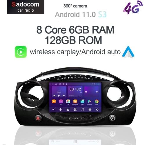 360 Camera Android 10 Car multimedia Player For BMW Mini Cooper S R50 R52 R53 2000-2006 Navigation GPS 4G LTE Stereo 2din Radio