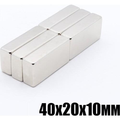 5pcs 40x20x10 mm N35 Strong Square NdFeB Rare Earth Magnet 40*20*10 mm Neodymium Magnets 40mm x 20mm x 10mm Magnet