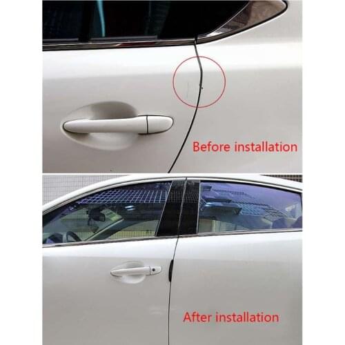 50LC 4 X Black Car Door Edge Scratch Anti-collision Protector Guard Strip Universal