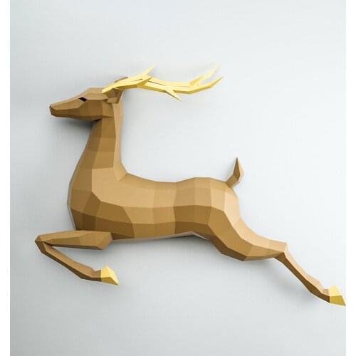 70cm Deer Geometry Paper Model Living Room Decoration Wall DIY Paper-cut Home Decoration Ornaments