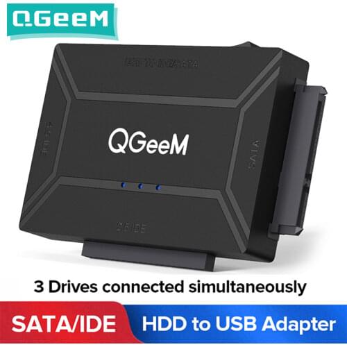 QGeeM SATA to USB IDE Adapter USB 3.0 2.0 Sata 3 Cable for 2.5 3.5 Hard Disk Drive HDD SSD USB Converter IDE SATA Adapter