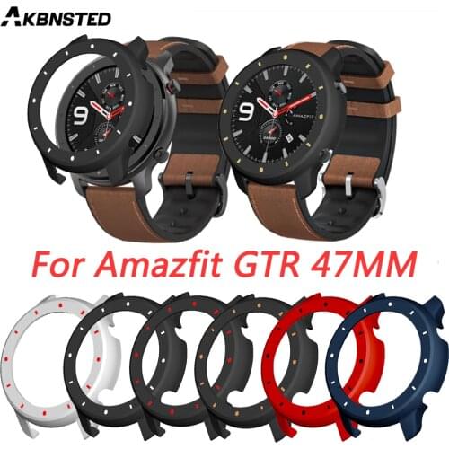 AKBNSTED 2020New PC Material Colorful Watch Protective Shell For Xiaomi Amazfit GTR 47MM Smart Watch Replacement Watch Case