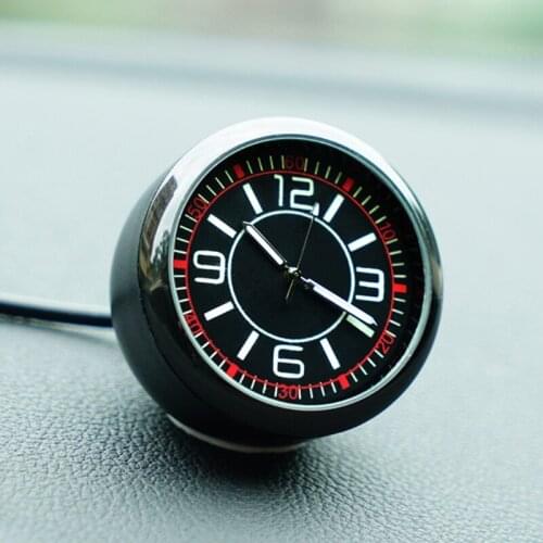 Car Dashboard Clock Universal Quartz Luminous Clock Glass Mirror Car Stick-on Clock Watch Automotive Accessori
