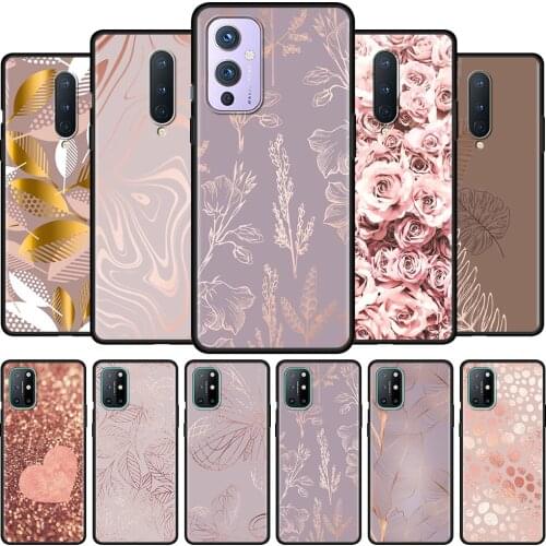 Phone Case For OnePlus 8T 8 Nord 2 CE N200 N100 N10 9R 9 8 7T 7 Pro Z Bumper Black Soft TPU Fundas Coque Rose Pink Butterfly