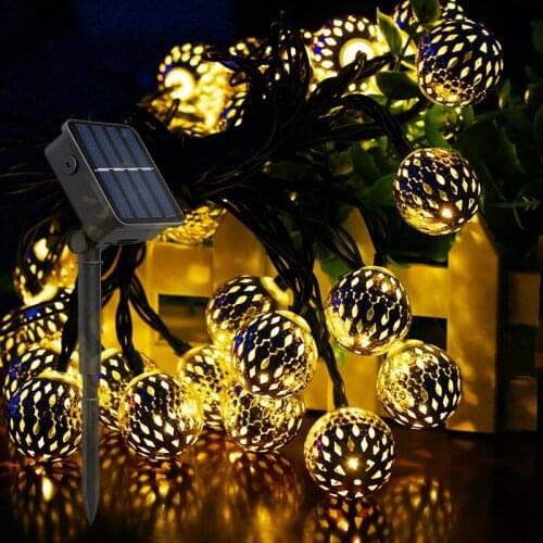 Globe Solar Powered String Lights Outdoor Indoor 7M Decorative Lighting For Home Garden Party Festival Christmas Strand Lighting