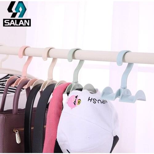Bag holder storage wardrobe nail-free peg hook multi-function linked to the shelf shelf rack hanger