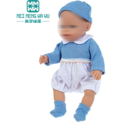 Baby clothes for doll fit 43 cm new born doll accessories Cartoon suits, knitted jumpsuits Down jacket Christmas gift