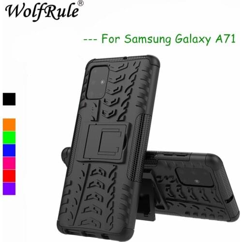For Samsung Galaxy A71 Cover For Samsung A71 Dual Layer Armor Silicone Back Case For Samsung A71 Holder Stand Shell SM-A715F