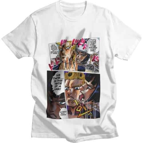 Mens The Taste Of A Liar Jotaro Kujo T-Shirt Funny Jojo Bizarre Adventure Hot Anime Tshirt Short Sleeve T Shirt 100% Cotton Tee