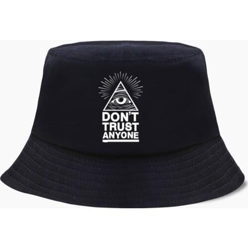 Don't Trust Anyone Fishing Hunting Cap Bucket Hat Cotton Fisherman Men Women Unisex Outdoor Sunscreen Hats Foldable Lasdies Caps