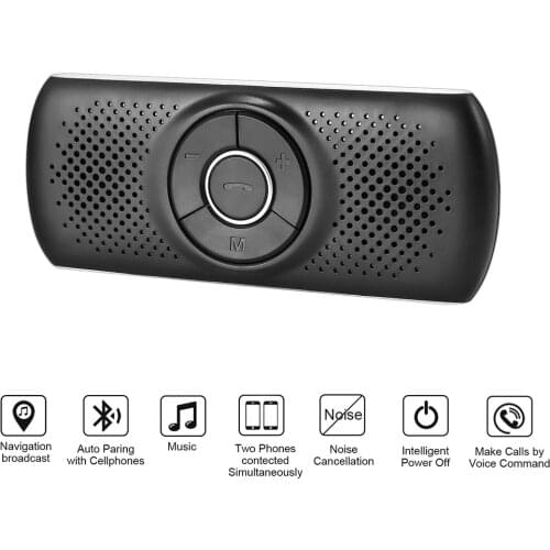 Kit Bluetooth Auto Wireless Bluetooth Car Kit Set Handsfree Speakerphone Multipoint Sun Visor Speaker For Phone Smartphones