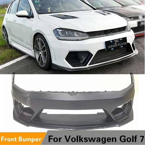 Car Front Bumper Body Kits for Volkswagen VW Golf 7 2014 2015 2016 2017 Front Bumper Lip Spoiler FRP Bumper Carbon Fiber Lip