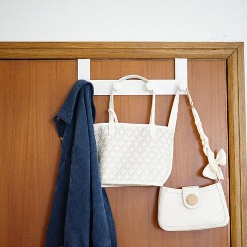 Tieyi four bead door back hole free hook bathroom towel row hook Bathroom Storage hook bedroom coat hook