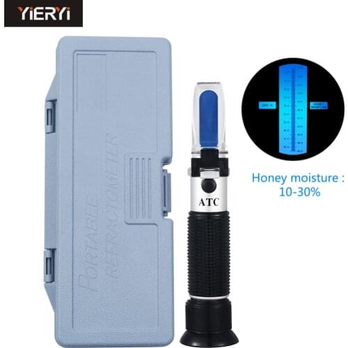 New Hand Held Calibration with Atc Refractometer Honey Moisture Meter, 10-30% Moisture Honey Refractometer, Plastic Housing