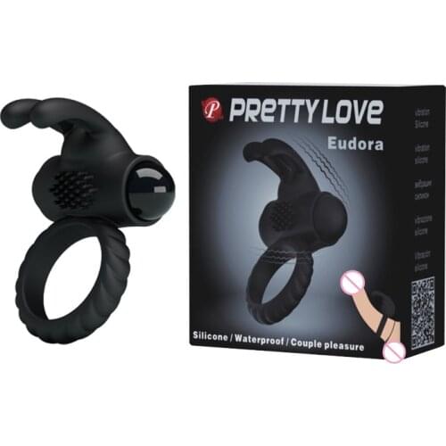 New Pretty Love Vibrating cock ring Sex Toys For Couple Pleasure Anillo Vibrador Cockring, Rabbit Penis ring vibrator Dropship