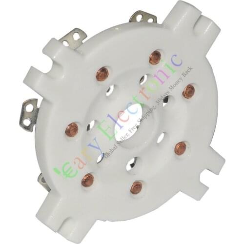 Wholesale and retail 8pc 7Pin Silver copper Ceramic vacuum Tube sockets audio amp guitar DIY parts free shipping