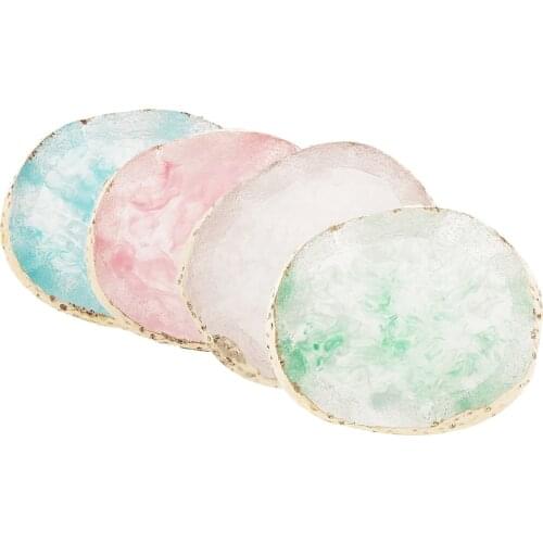 Nail Art Palette-Coffee Bar Decorations- Drink Coaster- Cup Mat Imitation Agate Pad For Jewelry Display Color Mixing Plate