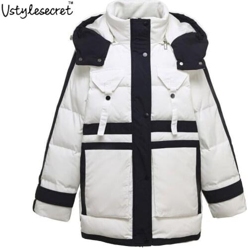 Couples White Duck Down Jacket ультралегкий пуховик Lovers' Loose Parkas Casual Winter куртка осенняя For Women And Men U10817