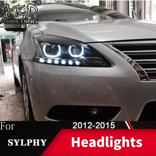 Head Lamp For Car Nissan Sylphy 2012-2015 Sentra Headlights Fog Lights Day Running Light DRL H7 LED Bi Xenon Bulb Car Accessory