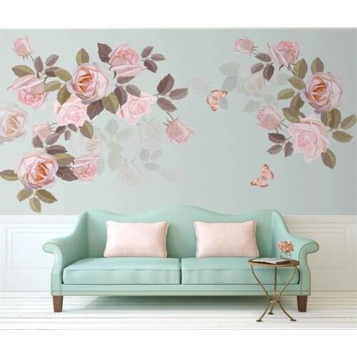 Custom photo 3d wallpaper Hand painted pastoral flowers background room home decor 3d wall murals wall paper for walls 3 d