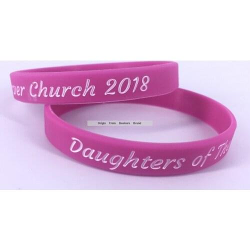 Custom deboss or emboss silicone wristband Provides the highest quality and most readable silicone bracelets