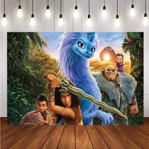 Raya And The Last Dragon Photography Backdrop Children Happy Birthday Party Baby Shower Photo Background Banner Decoration