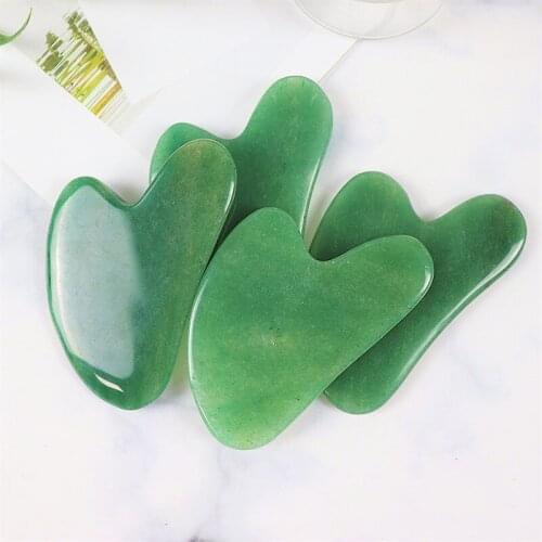 Rose Quartz Jade Guasha Board Natural Stone Scraper Chinese Gua Sha Tools Neck Body Acupuncture Spa Acupuncture Scraper Therapy