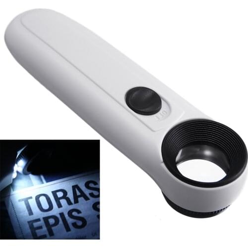 Handheld LED Jewelry Magnifier 40X Magnifying Magnifier Mini Acrylic lens Glass Jeweler Loupe Loop Jewelry Watch Repair Tool