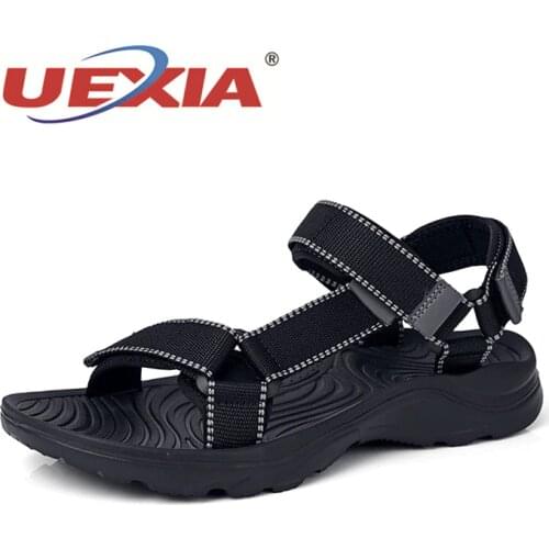 Summer Men Sandals Hook&Loop Canvas Sandals Massage Clogs Outdoor lightweight EVA sole Pool Bathroom Slides Mules Beach Slippers