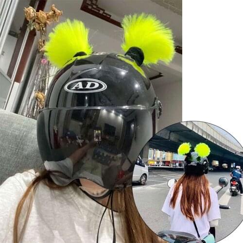 Helmet Short Braid Motorcycle Short Wig Cute Girl Baylor Safety Helmet Skydiving Braid Helmet Decoration Cute Helmet Braid 351