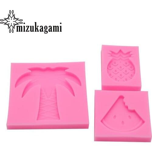 UV Resin Liquid Silicone Mold Fruit Coconut Palmapple Watermelon Resin Mold Molds For DIY Charms Jewelry Finding Accessories