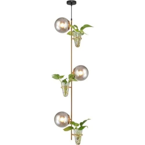 Nordic Plants Pot Led Pendant Light Modern Iron Glass Ball Dining Room Foyer Bar Lobby Suspension Hanging Lamp NEW 2602