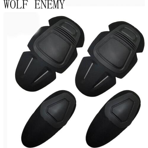 Tactical Knee and Elbow Protector Pad for Paintball Airsoft Combat Uniform Military Suit, 2 Knee Pads & 2 Elbow Pads/Set