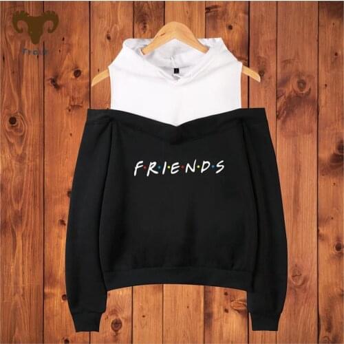 Friends Member Pop Fashion Warm Soft Women Hoodies Sweatshirts Hip Hop Sexy Off Shoulder Hoodie Sweatshirt Women Clothing