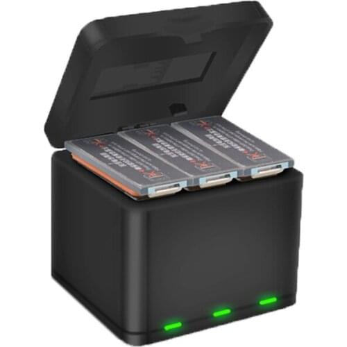 QC3.0 Fast Charging 1 Drag & 3 Charger Storage Type Charging Box for DJI OSMO ACTION Sports Camera Lithium Battery NEW