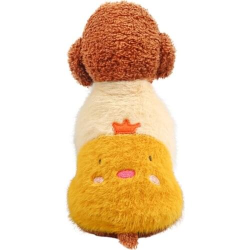 Winter Pet Clothes Cartoon Plush Soft Color Matching Cute Two-leged Dog Hoodie Dog Coat Jacket Pug Ropa Para Perros Dog Costume