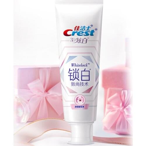 Crest 3D Whitelock Toothpaste Teeth Whitening Tooth Paste Cherry Blossom Fragrance Lock Teeth Whitening Portable For Travel Use