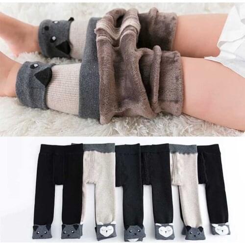 1-4Years Autumn Winter Striped Leggings Toddler Girl Cotton Infant Kids Strumphose Knitted Skinny Pants For Babies